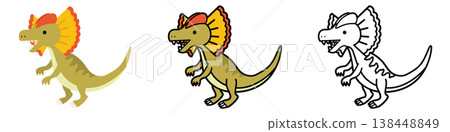 可愛的雙脊龍插圖 138448849