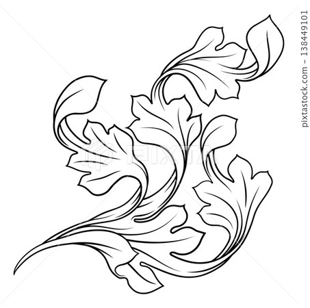 Crest Medieval Heraldic Filigree Floral Element 138449101