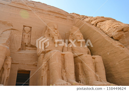 Abu Simbel Temple, Great Temple (two colossal statues of Ramesses II on the right) Abu Simbel Temple, Great Temple (two colossal statues of Ramesses II on the right) 138449624