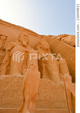 Abu Simbel Temple, Great Temple (two colossal statues of Ramesses II on the right) Abu Simbel Temple, Great Temple (two colossal statues of Ramesses II on the right) 138449631