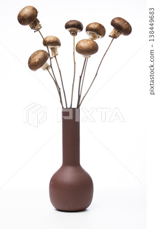 Still life "Bouquet of mushrooms" with mushrooms on wooden sticks Still life "Bouquet of mushrooms" with mushrooms on wooden sticks 138449683