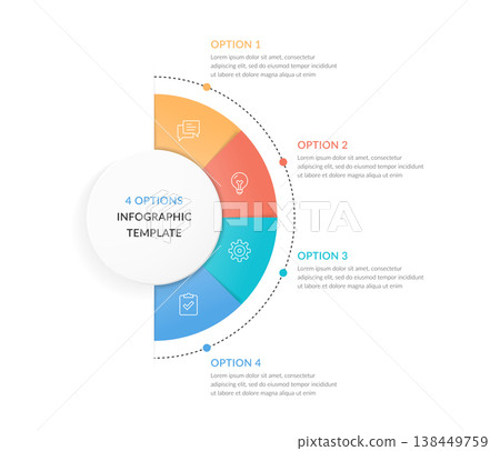 Five Options Semicircle Business Infographic Template 138449759