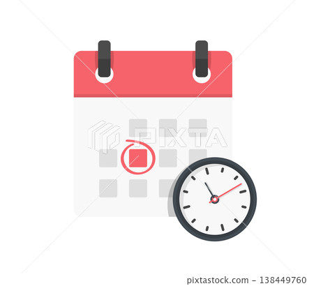 Calendar and Clock Icon 138449760