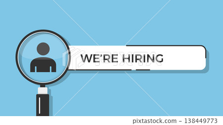 We Are Hiring Banner with Magnifying Glass We Are Hiring Banner with Magnifying Glass 138449773