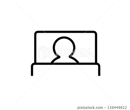 Pictogram of a person sleeping in a bed (sleep/going to bed) Pictogram of a person sleeping in a bed (sleep/going to bed) 138449812
