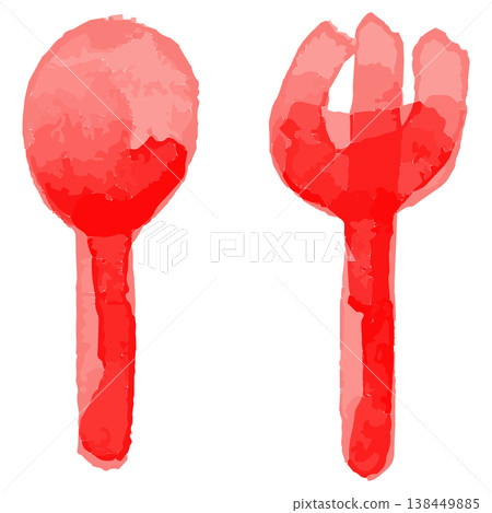 Playful Watercolor Series | Spoon and Fork Illustrations for School Lunches, Food Education, Kindergartens and Preschools Playful Watercolor Series | Spoon and Fork Illustrations for School Lunches, Food Education, Kindergartens and Preschools 138449885