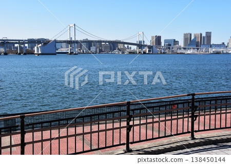 Toyosu Gururi Park walking path and Rainbow Bridge, Koto Ward, Tokyo 138450144