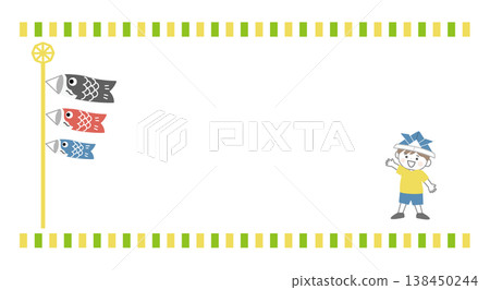 Children's Day banner illustration, Children's Day background illustration, logo, Children's Day materials, carp streamer, boy, helmet, oak leaf Children's Day banner illustration, Children's Day background illustration, logo, Children's Day materials, carp streamer, boy, helmet, oak leaf 138450244