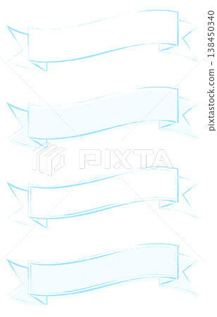 Message banner with handwritten-style wavy design and light blue ribbon frame set. Message banner with handwritten-style wavy design and light blue ribbon frame set. 138450340