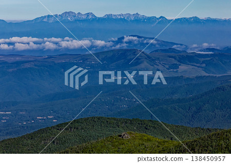 The Yari-Hotaka mountain range as seen from Nakayama Observatory in the northern Yatsugatake Mountains. The Yari-Hotaka mountain range as seen from Nakayama Observatory in the northern Yatsugatake Mountains. 138450957