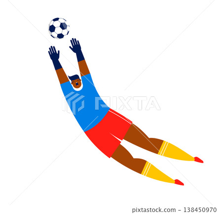 Abstract soccer goalkeeper figure. World football championship illustrations and icons series. Abstract soccer goalkeeper figure. World football championship illustrations and icons series. 138450970