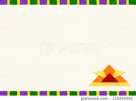 Children's Day Origami-style helmet collage illustration background material / Horizontal A4 138450992