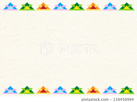 兒童節彩色摺紙頭盔拼貼插畫背景素材 / 橫向 A4 138450994