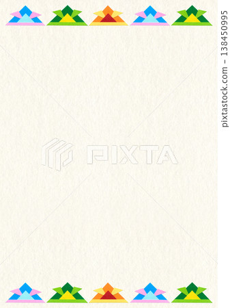 兒童節彩色摺紙頭盔拼貼插畫背景素材 / 直式版 A4 138450995