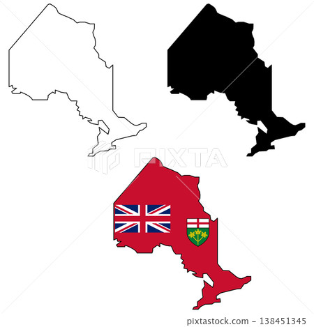 Map of Ontario. Ontario map on white background. Flag map of the Canadian province of ONTARIO, CANADA. flat style. Map of Ontario. Ontario map on white background. Flag map of the Canadian province of ONTARIO, CANADA. flat style. 138451345