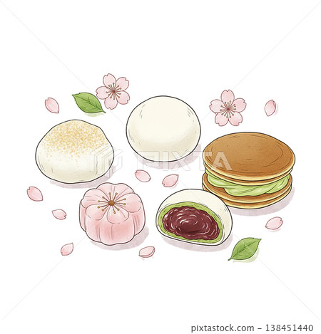日式甜點系列插圖 138451440