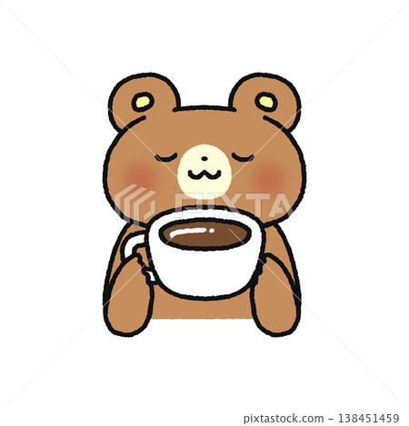 Bear drinking coffee 138451459