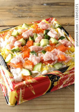 Chirashi sushi with plenty of toppings Chirashi sushi with plenty of toppings 138451571