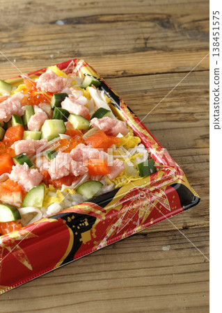 Chirashi sushi with plenty of toppings Chirashi sushi with plenty of toppings 138451575