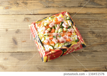 Chirashi sushi with plenty of toppings Chirashi sushi with plenty of toppings 138451576