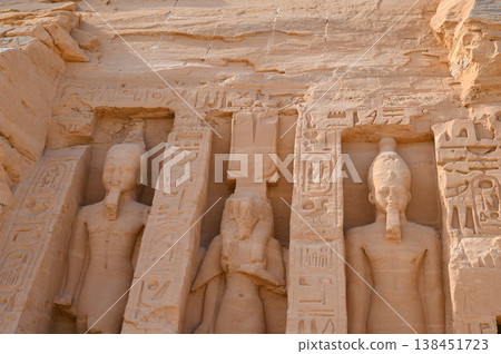 Abu Simbel Temple, Small Temple (3 colossal statues on the left) Abu Simbel Temple, Small Temple (3 colossal statues on the left) 138451723