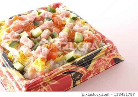Chirashi sushi with plenty of toppings Chirashi sushi with plenty of toppings 138451797