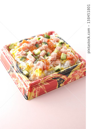 Chirashi sushi with plenty of toppings Chirashi sushi with plenty of toppings 138451801