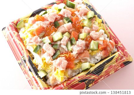 Chirashi sushi with plenty of toppings Chirashi sushi with plenty of toppings 138451813