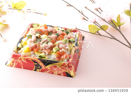 配料豐富的散壽司 配料豐富的散壽司 138451939