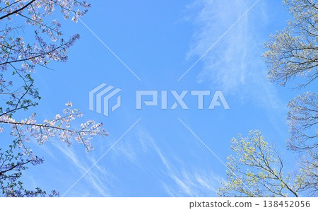 藍色的天空和雲圖像 138452056