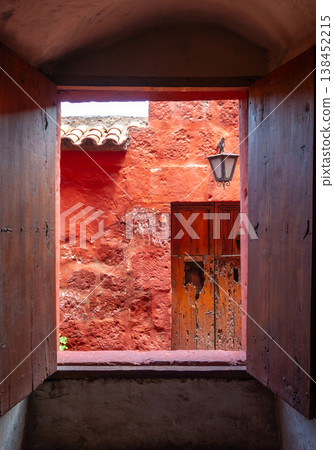Santa Catalina Monastery Courtyard in Arequipa, Peru 138452215