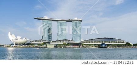 Building view of the Marina Bay Sands, is an integrated resort fronting Marina Bay in Singapore, including a hotel, exhibition centre, Shopping mall, museum, casino, etc. Building view of the Marina Bay Sands, is an integrated resort fronting Marina Bay in Singapore, including a hotel, exhibition centre, Shopping mall, museum, casino, etc. 138452281
