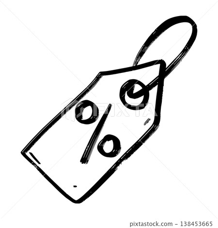 Hand Drawn Percentage Discount Tag Icon Illustration 138453665