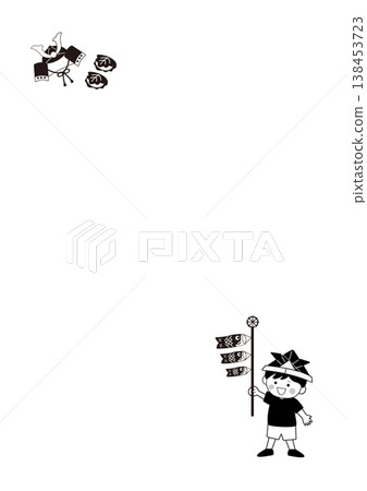 Children's Day monochrome background illustration banner Children's Day material Carp streamer Boy Helmet Kashiwa mochi Iris frame Children's Day monochrome background illustration banner Children's Day material Carp streamer Boy Helmet Kashiwa mochi Iris frame 138453723