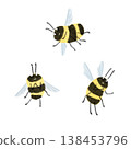 Illustration of three bees 138453796