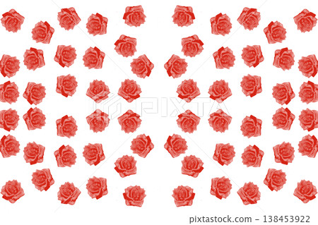 Bright red roses pattern on dark for design 138453922