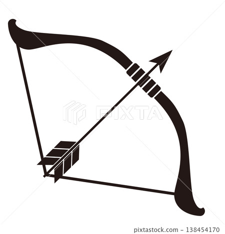 Bow icon for UI and game assets in fantasy RPGs 138454170