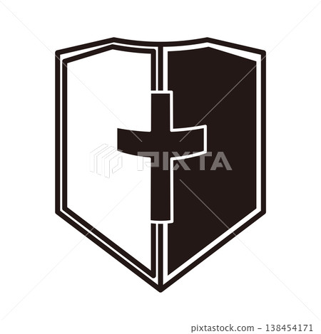 Shield icon for UI and game assets in fantasy RPGs 138454171