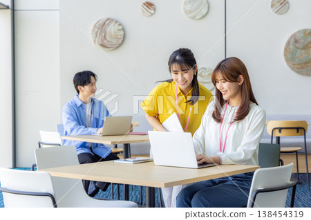 A woman having a meeting in an open space 138454319
