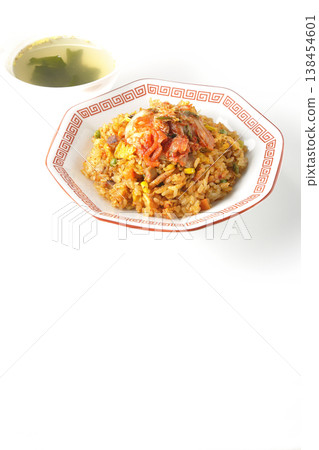 Spicy kimchi fried rice and Chinese soup set 138454601