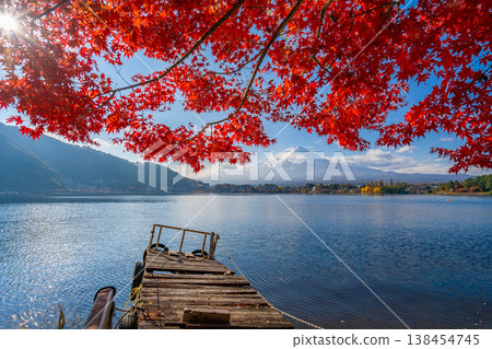 Lake Kawaguchi autumn leaves 138454745
