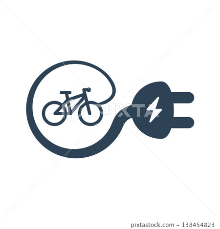 Isolated Electric Bike Linear Vector Icon 138454823