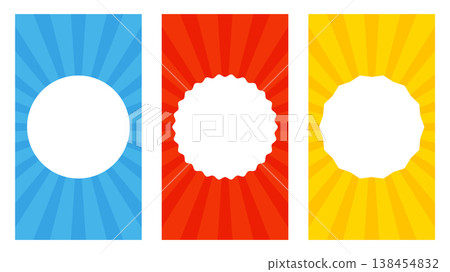 Radial background set: Blue, Red, Yellow, 16:9 frame Radial background set: Blue, Red, Yellow, 16:9 frame 138454832