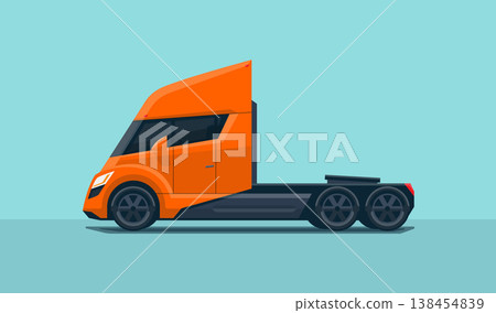 Modern Futuristic Isolated Semi Truck Modern Futuristic Isolated Semi Truck 138454839