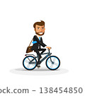 Smiling Business Man riding an Electric Bicycle 138454850