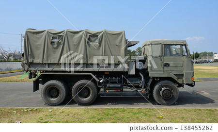 Japan Ground Self-Defense Force 3 1/2-ton truck side view Japan Ground Self-Defense Force 3 1/2-ton truck side view 138455262