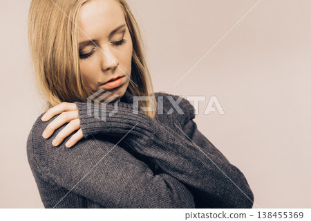 Sad unhappy young female Sad unhappy young female 138455369
