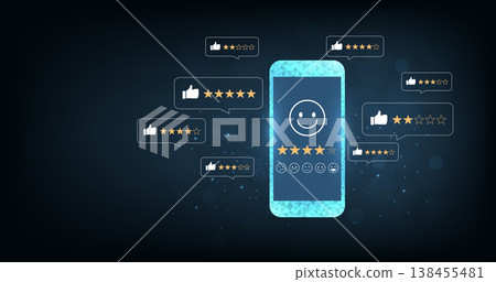 Customer Review on Smartphone Concept. 138455481