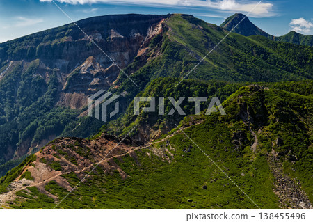 Mount Iou and Mount Akadake as seen from Higashi-Tengudake in the Yatsugatake mountain range. Mount Iou and Mount Akadake as seen from Higashi-Tengudake in the Yatsugatake mountain range. 138455496