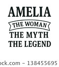 Amelia The Woman, The Myth, The Legend - Design for T-Shirts, Mugs, and Gifts 138455695